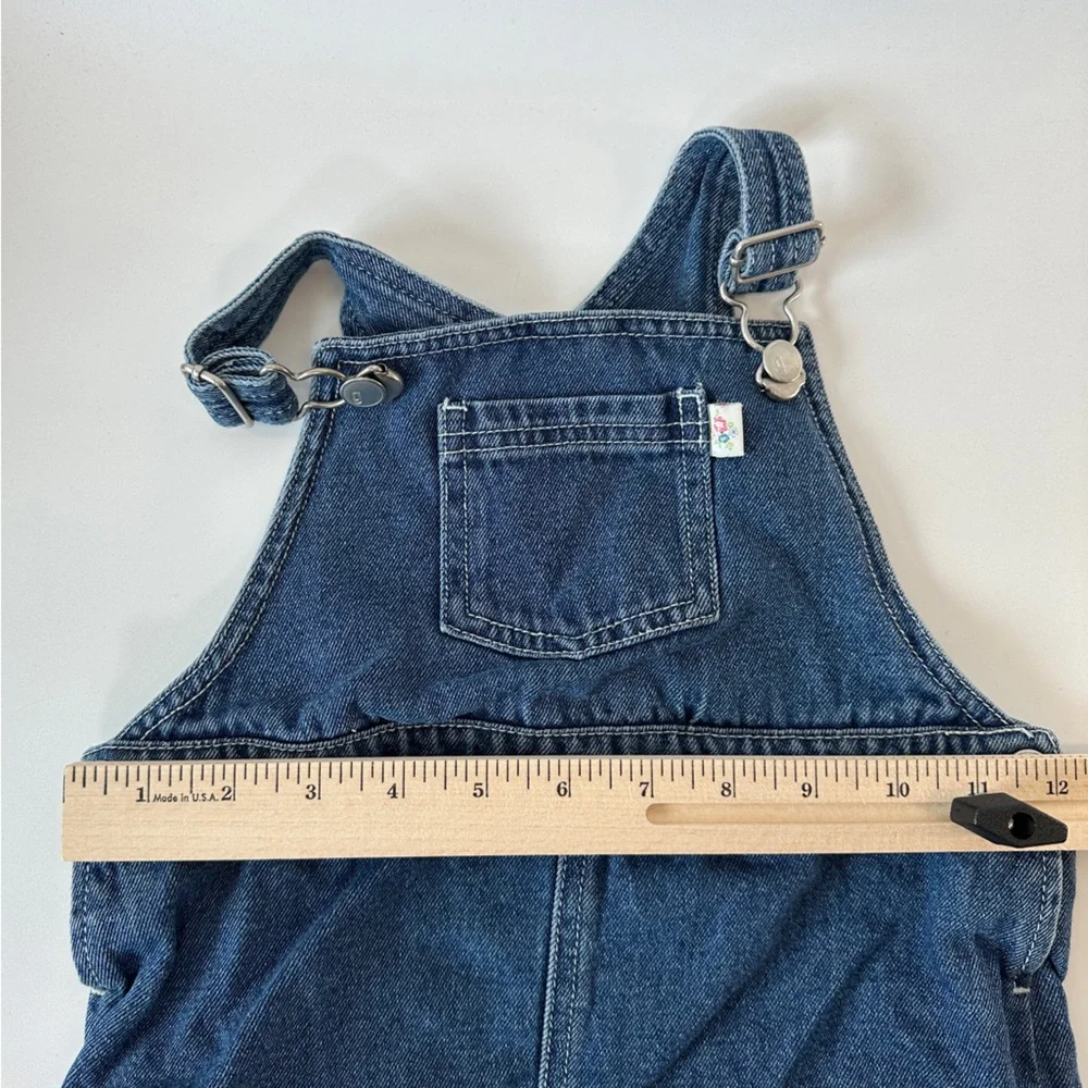 VTG Gymboree‎ Overall Dress Skirtall Denim Mix Fabrics Quilted Floral Girls XL 6